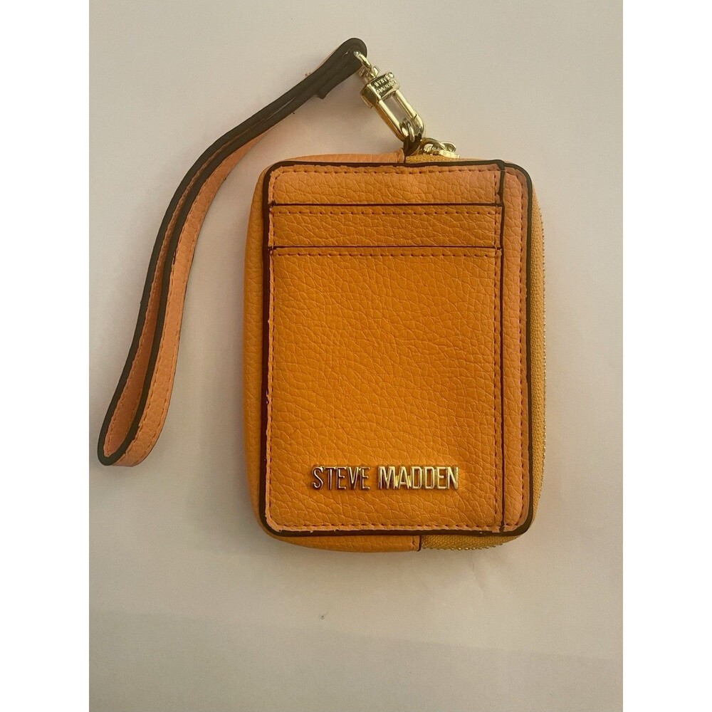 STEVE MADDEN Pipper Cyber Lime Zip Card Case Wristlet (New w/ Tag)
